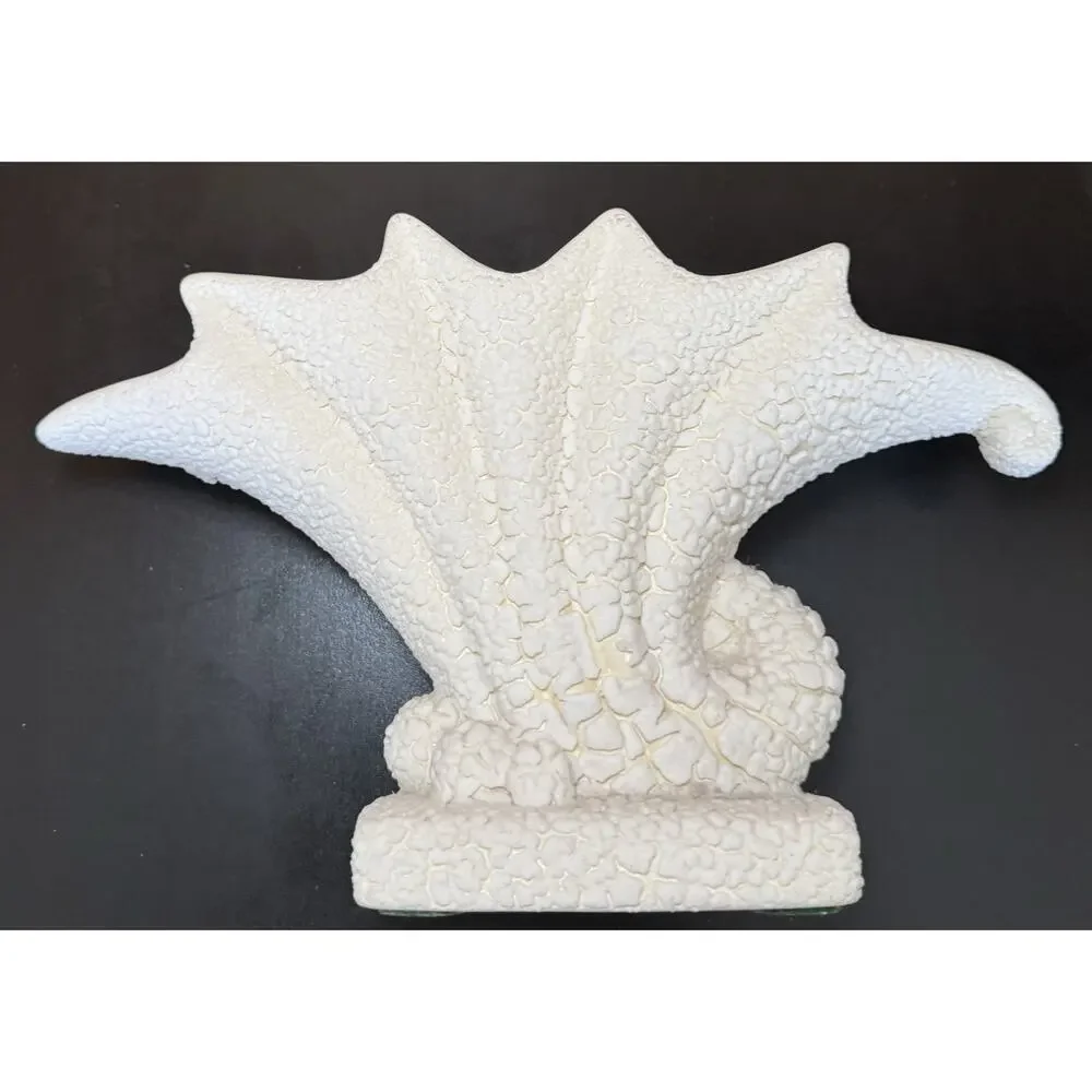 Vintage Royal Haeger Vase Nautical Shell Plantar Popcorn Texture Art Deco 1998